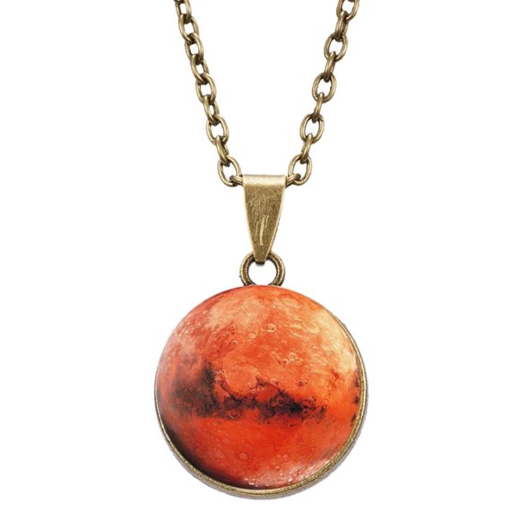 necklace Jewelry Glass Ball Glowing in dark sun Planets Pendant - Picture 2 of 3